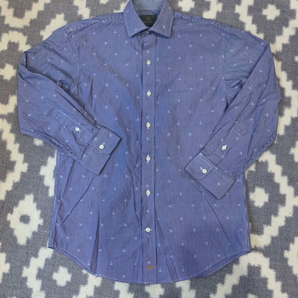 Boys Size 10/12 Thomas Dean button down blue